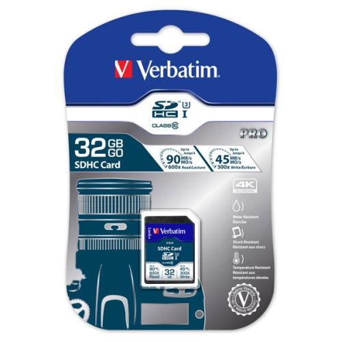 VERBATIM 47021 - 32GB paměťová karta Secure Digital Card Pro U3 SDHC UHS-I U3 (Class 10)