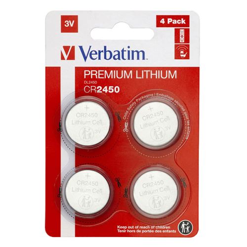 VERBATIM 49535 - CR2450 Baterie lithiová knoflíková 3V blistr 4-pack