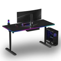 ULTRADESK Herní stůl QUEST, 140x70cm, 72-120cm, černá-černá (6)