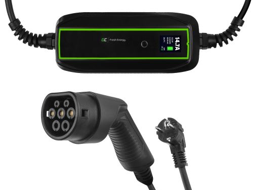 Green Cell GC EV PowerCable 3.6kW Schuko nabíječka Typ 2 pro nabíjení elektrických automob