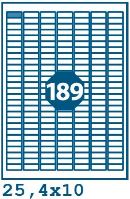 Print etikety 25,4x10mm 189 etiket na A4 100 listů, bílé - V0002578