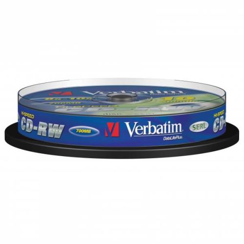 VERBATIM 43480 - CD-RW SERL Scratch Resistant 10-pack 700MB 12x 80min. 12cm bez možn