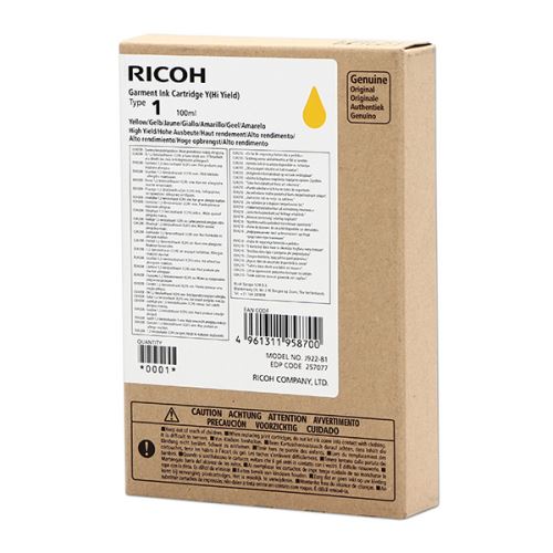 Ricoh originální ink (DTG) typ 100, 257077, yellow, 500str., 100ml