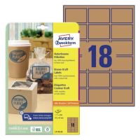 AVERY Přírodní hnědé etikety na zboží 62x42mm, 25 listů, A4, přírodní hnědé - L7110-25
