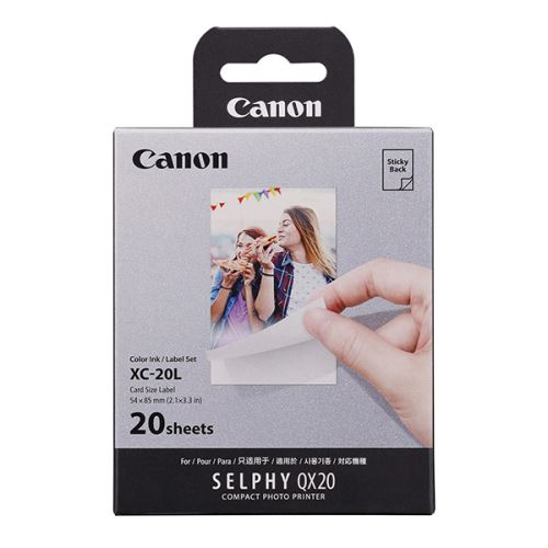 Canon Ink Paper Set XC-20L, XC-20L, sada inkoustu a fotopapíru papír, 20 výtisků, 54x85 mm