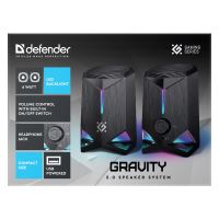 Defender reproduktory GRAVITY, 2.0, 6W, černé, regulace hlasitosti, podsvícení, 80Hz~20kHz (2)