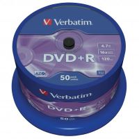 VERBATIM 43550 - DVD+R Matt Silver 4.7GB 16x spindle 50-pack bez možnosti potisku 12