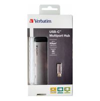 VERBATIM 49140 - USB (3.1) hub 4-port šedá délka kabelu 15cm adaptér USB C na 1x USB C, VERBATIM 49140 - USB (3.1) hub 4-port šedá délka kabelu 15cm adaptér USB C na 1x USB C,