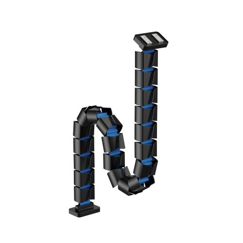 Organizér kabelů, magnetický husí krk, černo-modrý, 1285mm, pro výškově nastavitelné stoly