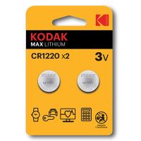Baterie jednorázová lithiová, knoflíková, CR1220, 3V, Kodak, blistr, 2-pack, KOD-1220BL2,