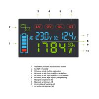 Green Cell PowerInverter LCD 12 volt 2000W/40000W měnič napětí do auta s displejem - čistá (4)