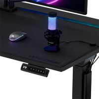ULTRADESK Herní stůl VORTEX, 140,5x70cm, 72-122cm, černý (10)