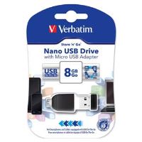 VERBATIM DH008VEMCB20 - 8GB USB flash disk 2.0 Nano Store ,N Stay s adaptérem Micro USB č VERBATIM DH008VEMCB20 - 8GB USB flash disk 2.0 Nano Store ,N Stay s adaptérem Micro USB č