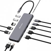 VERBATIM 32153 - USB (3.2) hub 13-port šedý délka kabelu 20cm 2x USB C 6x USB A 2x HD (4)