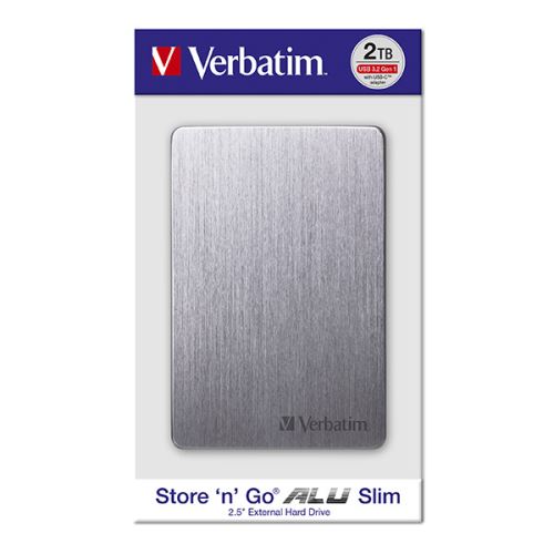 VERBATIM 53665 - 2TB externí pevný disk Store,n,Go ALU Slim 2.5" USB 3.0 vesmírné šedý