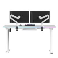 ULTRADESK Herní stůl QUEST, 140x70cm, 72-120cm, bílá-bílá (9)