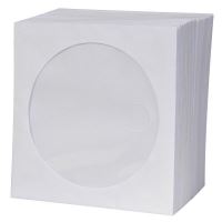 Obálka na 1 ks CD, papír, bílá, s okénkem, Logo, 100-pack Obálka na 1 ks CD, papír, bílá, s okénkem, Logo, 100-pack