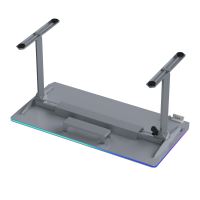 ULTRADESK Herní stůl QUEST, 140x70cm, 72-120cm, šedá-šedá (11)