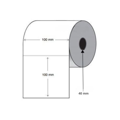 Etikety na roli 100x100mm, 1000ks Thermo, červená