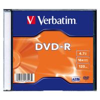 VERBATIM 43547 - DVD-R Matt Silver 4.7GB 16x slim box 1 ks bez možnosti potisku 12cm VERBATIM 43547 - DVD-R Matt Silver 4.7GB 16x slim box 1 ks bez možnosti potisku 12cm