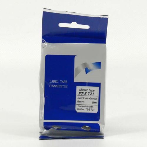 Master tape kompatibilní páska do tiskárny štítků, pro Brother, PT-S721, černý tisk/zelený