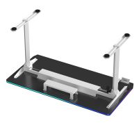 ULTRADESK Herní stůl QUEST, 140x70cm, 72-120cm, bílá-černá (11)