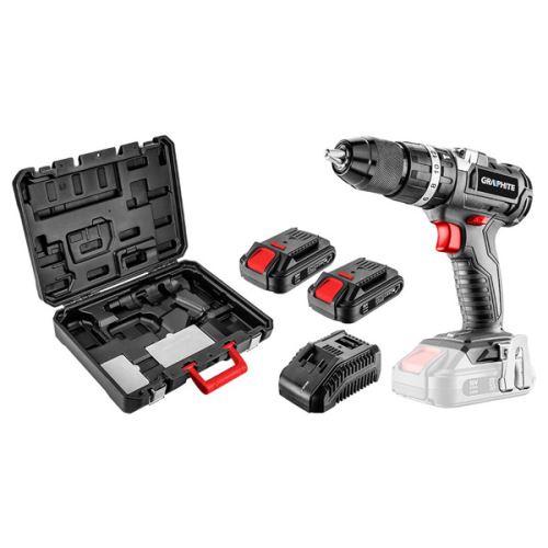 Příklepový vrtací šroubovák, aku, 58G020-SET2, vrtací šroubovák/2x baterie/nabíječka/kufří