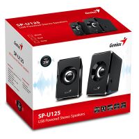 Genius reproduktory SP-U125, 2.0, 3W, černé, regulace hlasitosti, 3,5 mm jack (USB), 150Hz (4)