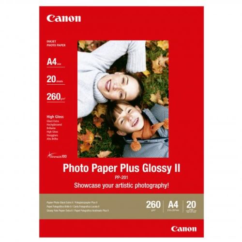 Canon Photo Paper Plus Glossy, PP-201 A4, foto papír, lesklý, 2311B019, bílý, A4, 260 g/m2