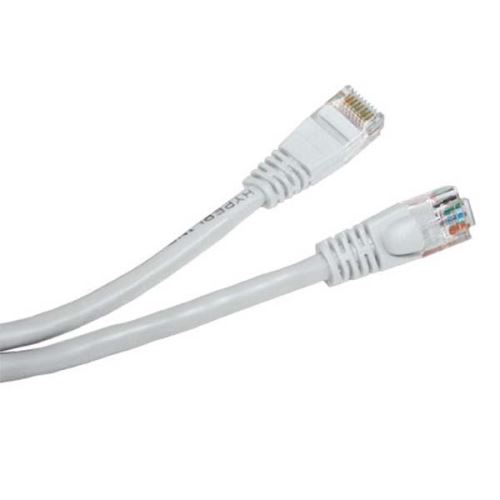 Síťový LAN kabel UTP patchcord, Cat.5e, RJ45 samec - RJ45 samec, 0.25 m, nestíněný, bílý,