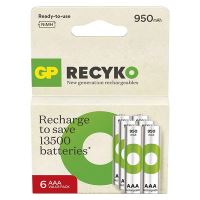 Nabíjecí baterie, AAA (HR03), 950 mAh, GP, 6-pack Nabíjecí baterie, AAA (HR03), 950 mAh, GP, 6-pack
