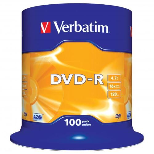 VERBATIM 43549 - DVD-R Matt Silver 4.7GB 16x spindle 100-pack bez možnosti potisku 1