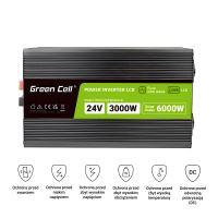 Green Cell PowerInverter LCD 24 V 3000W/60000W měnič napětí do auta s displejem - čistá si (4)