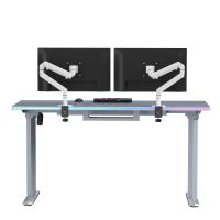 ULTRADESK Herní stůl QUEST, 140x70cm, 72-120cm, šedá-šedá (9)