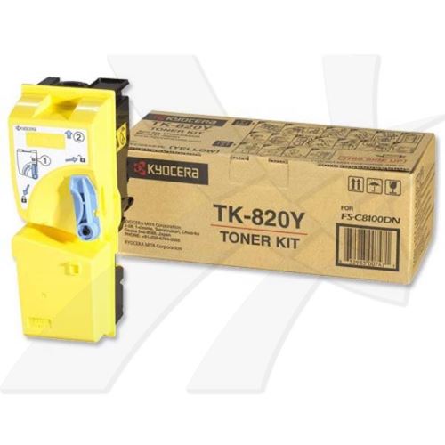 KYOCERA originální toner TK820Y, 1T02HPAEU, yellow, 7000str.
