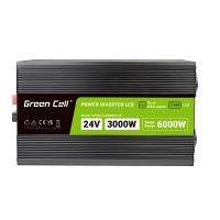 Green Cell PowerInverter LCD 24 V 3000W/60000W měnič napětí do auta s displejem - čistá si (1)