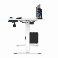 ULTRADESK Herní stůl LEVEL V2 WHITE, 140x68cm, 72-117cm, elektricky nastavitelná výška, s (4)