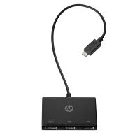 USB-C víceportový rozbočovač 3-port, Z6A00AA, černý, délka kabelu 30cm, HP, 2x USB Type-A, (2)