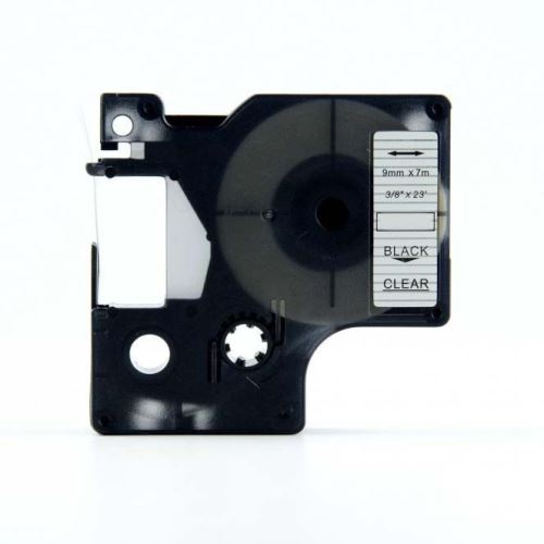 Alternativní páska DYMO 40910, S0720670, 9 mm x 7 m černý tisk / průhledný podklad