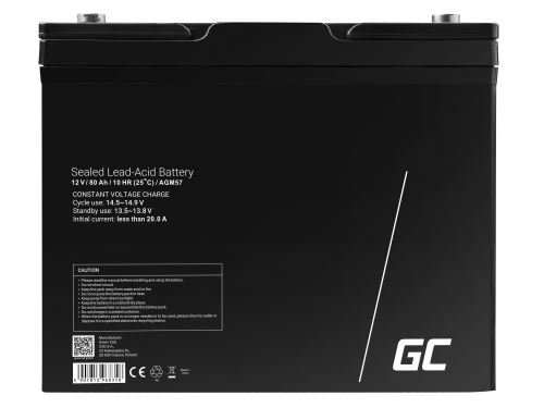 Green Cell bezúdržbová baterie AGM VRLA 12V 80Ah pro sekačky, lodě, invalidní vozíky a kol