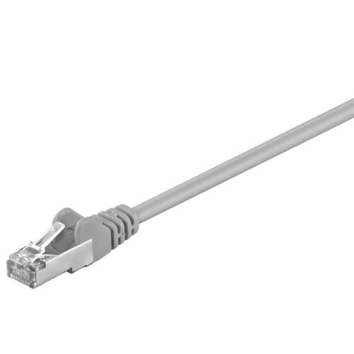 Síťový LAN kabel FTP patchcord, Cat.5e, RJ45 samec - RJ45 samec, 0.25 m, stíněný, šedý, ec