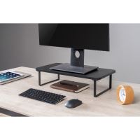 Podstavec pod monitor, prostor pro klávesnici, rychlá montáž, černý, ocel, dřevotříska, 20 (10)