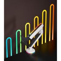 Polohovatelný držák ULTRADESK OFFSHOOT Single pro monitor, 9KG, svorka a průchodka stolu, (15)