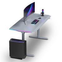 ULTRADESK Herní stůl QUEST, 140x70cm, 72-120cm, šedá-šedá (4)