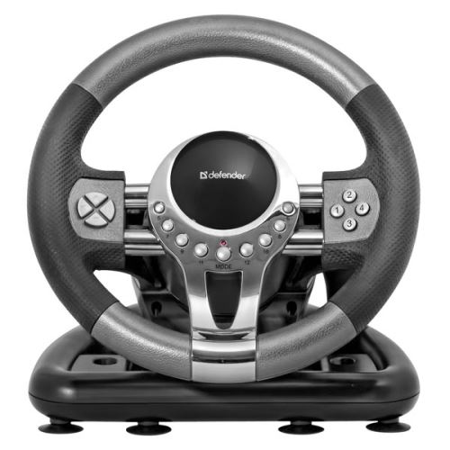 Volant Defender FORSAGE GTR, 12, USB, černo-šedý, s pedály, Windows 98/2000 / ME / XP / VI