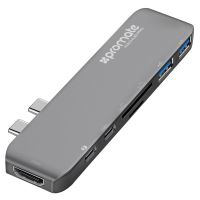USB (3.1), USB typ C hub 7-port, MacHub-Pro, šedý, Promate, USB 3.1, USB 3.0, Thunderbolt USB (3.1), USB typ C hub 7-port, MacHub-Pro, šedý, Promate, USB 3.1, USB 3.0, Thunderbolt
