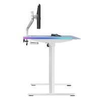 ULTRADESK Herní stůl QUEST, 140x70cm, 72-120cm, bílá-šedá (10)