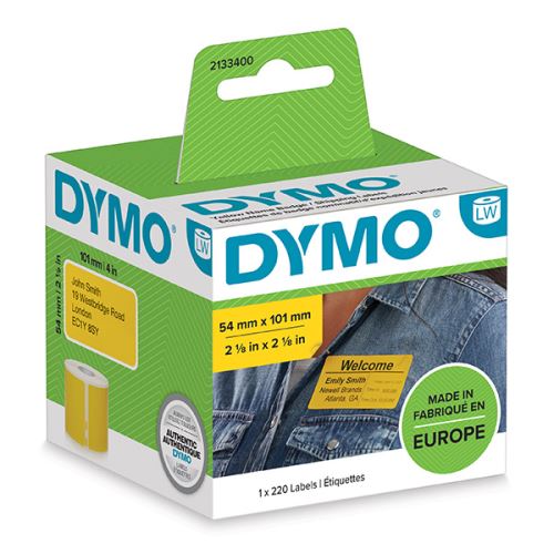 DYMO papírové štítky 101mm x 54mm, žluté, pro přepravu, 220 ks, 2133400