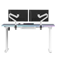 ULTRADESK Herní stůl QUEST, 140x70cm, 72-120cm, bílá-šedá (9)
