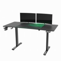 ULTRADESK Herní stůl LEVEL V2 GREEN, 140x68cm, 72-117cm, elektricky nastavitelná výška, s (3)